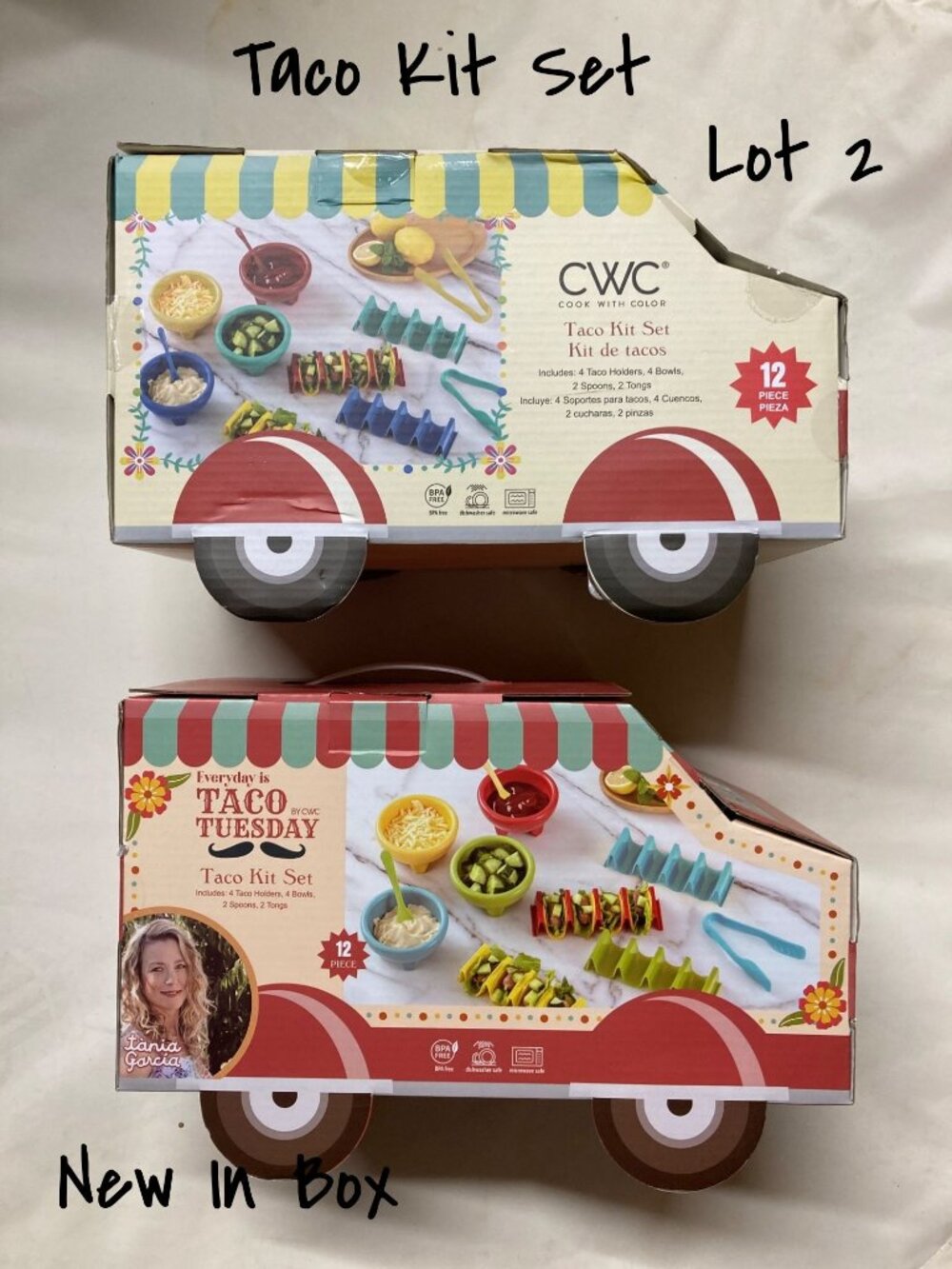 Cook With Color Taco Kit: 2 Holders, Bowls & Utensils - New Kitchen Set